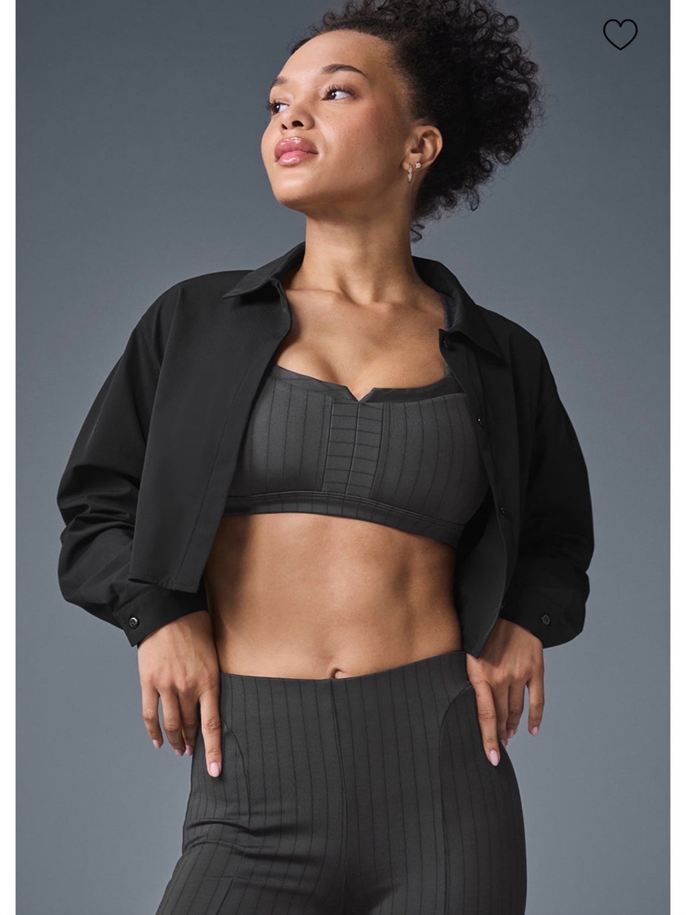 Alo cropped take me out button up.